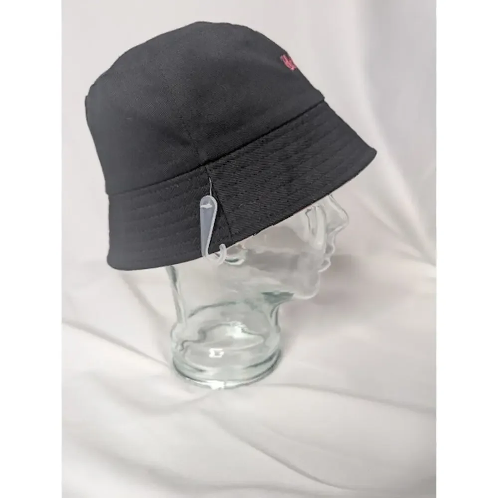 FOREVER 21- HELLO KITTY Kids Black with Pink plaid inside Bucket Hat